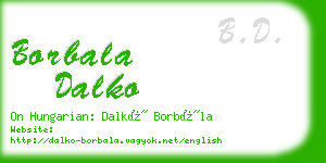 borbala dalko business card